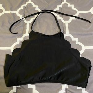 Black scallop bikini top. Size medium